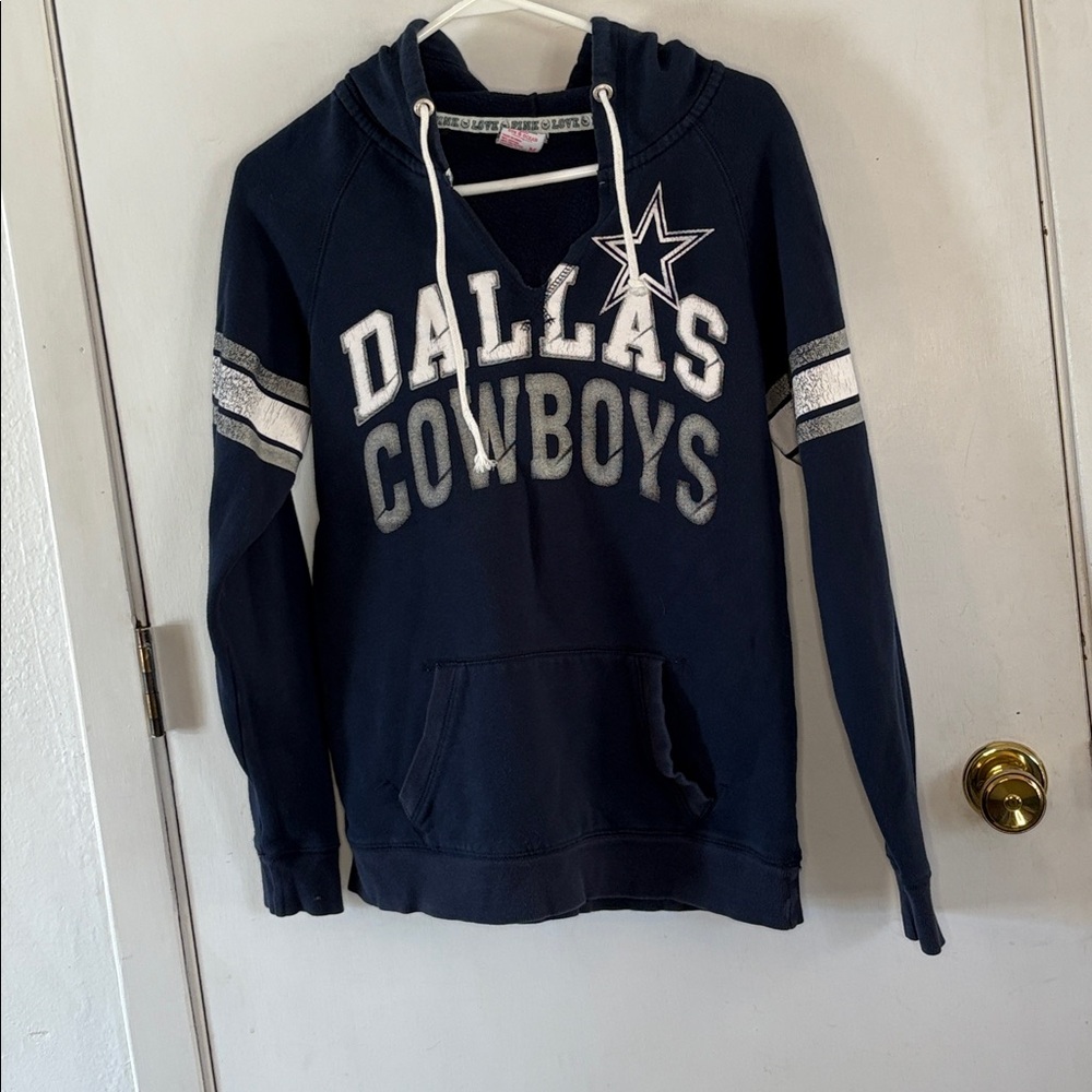 NFL Dallas Cowboys Victorias Secret Pink navy distressed hoodie Size Medium